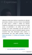 How expresso.pt looks like on a mobile device such as an iPhone.