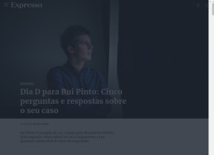 How expresso.pt looks like on a tablet such as an iPad.