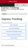 How expresstracking.org looks like on a mobile device such as an iPhone.