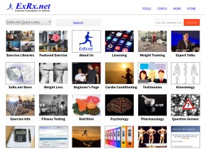How exrx.net looks like on a tablet such as an iPad.