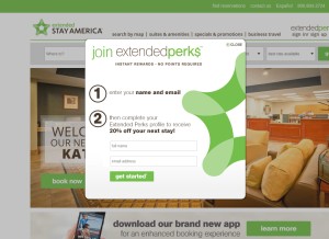 How extendedstayamerica.com looks like on a tablet such as an iPad.
