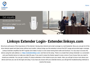 How extenderlinksys.info looks like on a tablet such as an iPad.