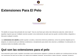 How extensionesparapelo.top looks like on a tablet such as an iPad.