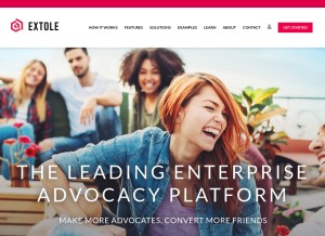 How extole.com looks like on a tablet such as an iPad.