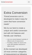 How extraconversion.com looks like on a mobile device such as an iPhone.