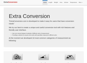 How extraconversion.com looks like on a tablet such as an iPad.