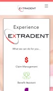 How extradent.com looks like on a mobile device such as an iPhone.