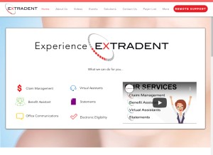 How extradent.com looks like on a tablet such as an iPad.