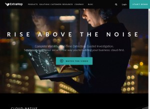 How extrahop.com looks like on a tablet such as an iPad.