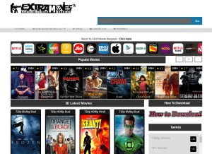 How extramovies.wiki looks like on a tablet such as an iPad.