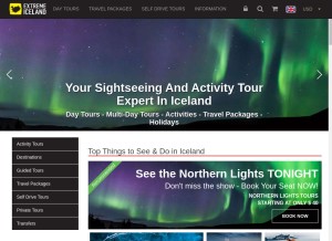 How extremeiceland.is looks like on a tablet such as an iPad.