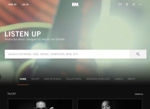 How extrememusic.com looks like on a tablet such as an iPad.