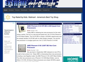 How extremeoverclocking.com looks like on a tablet such as an iPad.