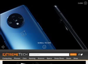 How extremetech.com looks like on a tablet such as an iPad.