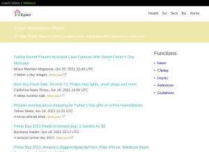 How eyanl.com looks like on a tablet such as an iPad.