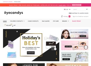 How eyecandys.com looks like on a tablet such as an iPad.