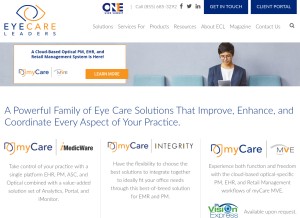How eyecareleaders.com looks like on a tablet such as an iPad.