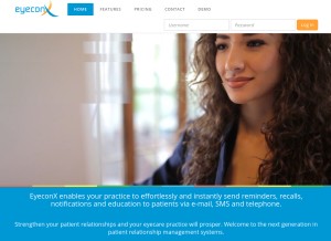 How eyeconx.net looks like on a tablet such as an iPad.