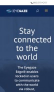 How eyegaze.com looks like on a mobile device such as an iPhone.