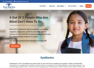 How eyemantra.org looks like on a tablet such as an iPad.