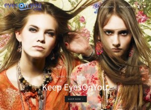 How eyesonyou.com looks like on a tablet such as an iPad.