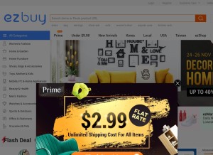 How ezbuy.sg looks like on a tablet such as an iPad.