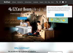How ezcast.com looks like on a tablet such as an iPad.