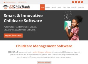 How ezchildtrack.com looks like on a tablet such as an iPad.
