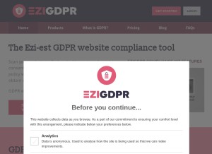 How ezigdpr.com looks like on a tablet such as an iPad.