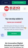 How eziosolutions.com looks like on a mobile device such as an iPhone.