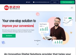 How eziosolutions.com looks like on a tablet such as an iPad.