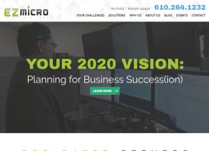 How ezmicro.com looks like on a tablet such as an iPad.