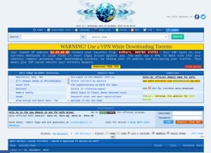 How eztv.ag looks like on a tablet such as an iPad.