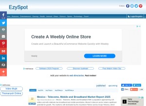 How ezyspot.com looks like on a tablet such as an iPad.