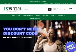 How ezzvapecbd.co.uk looks like on a tablet such as an iPad.