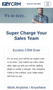 How ezzycrm.com looks like on a mobile device such as an iPhone.