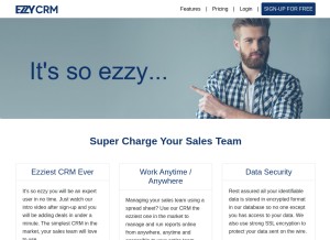 How ezzycrm.com looks like on a tablet such as an iPad.