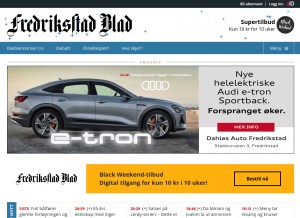 How f-b.no looks like on a tablet such as an iPad.