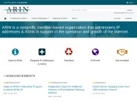 Desktop screenshot for arin.net