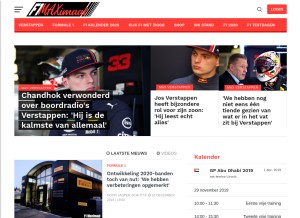 How f1maximaal.nl looks like on a tablet such as an iPad.