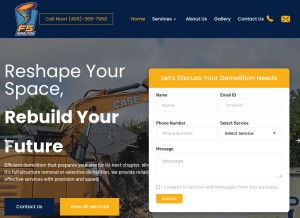 How f5demolition.com looks like on a tablet such as an iPad.