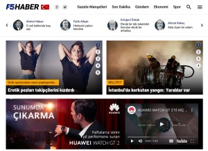How f5haber.com looks like on a tablet such as an iPad.