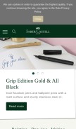 How faber-castell.com looks like on a mobile device such as an iPhone.