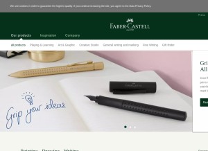 How faber-castell.com looks like on a tablet such as an iPad.