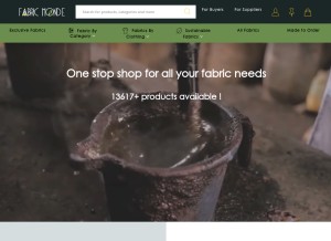 How fabricmonde.com looks like on a tablet such as an iPad.