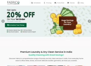 How fabrico.in looks like on a tablet such as an iPad.