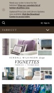 How fabricut.com looks like on a mobile device such as an iPhone.