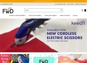 How fabricwholesaledirect.com looks like on a tablet such as an iPad.