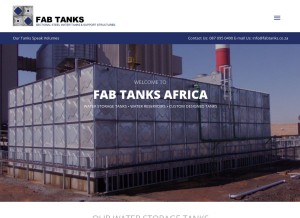 How fabtanks.co.za looks like on a tablet such as an iPad.