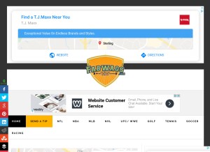 How fabwags.com looks like on a tablet such as an iPad.
